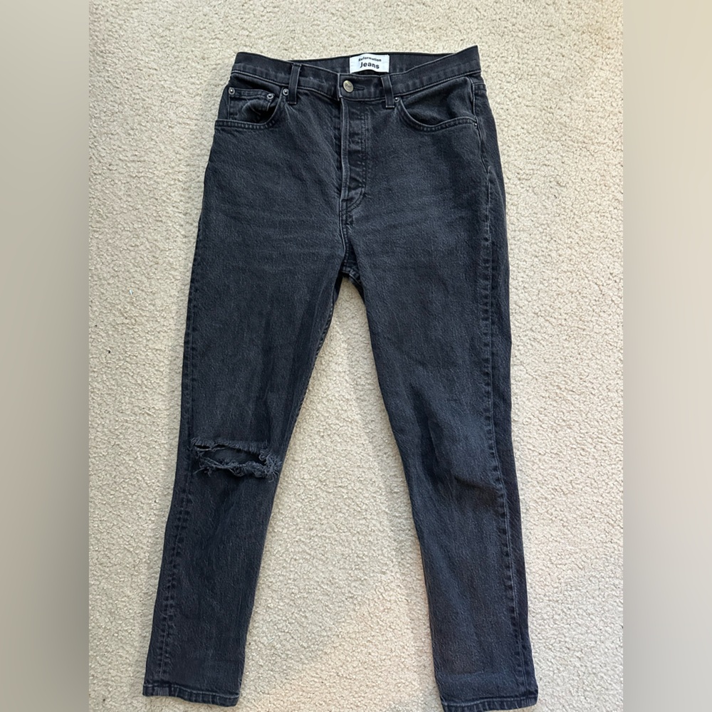 REFORMATION Serena High Skinny Crop Faded Black Jean High Waisted Size 29